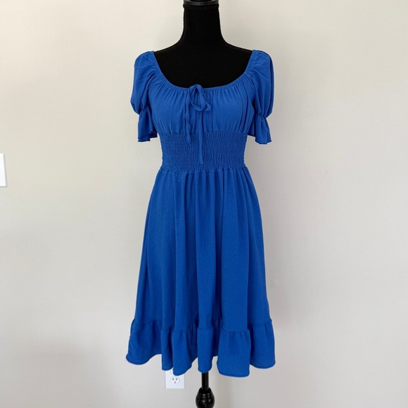 Blue Ruffle Dress - Picture 7 of 9